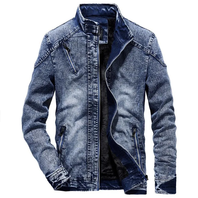 Men'S Shoes For Jeans - Denim ceket erkekler kış artı kadife