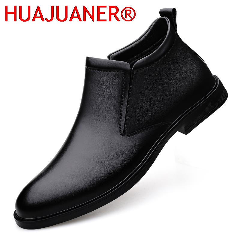 Men Shoes Brands - Chelsea Çizmeler Siyah erkek Kısa Hakiki