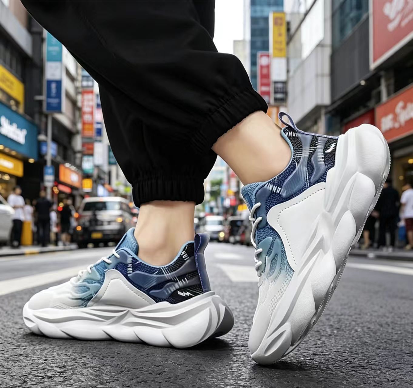Men'S Shoes That Make You Taller - Nefes alabilen fileli, kalın tabanlı erkek