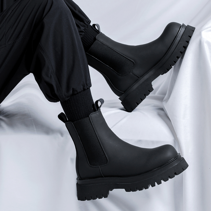 Men Shoes Brands - 2026 Platform Siyah Yüksek Bilekli Botlar