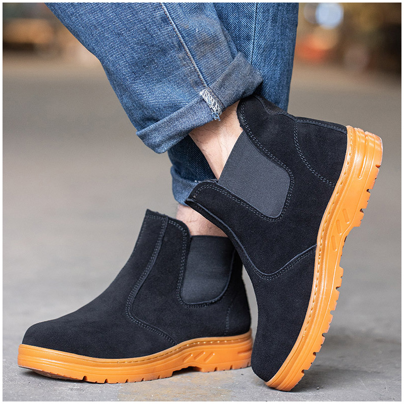 Chelsea Boots Suede - Erkek eğlence çelik burunlu iş güvenliği