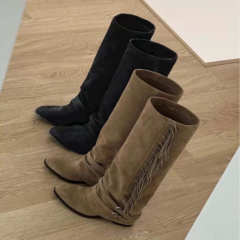 Kadın diz boyu çizmeler püskül - Chelsea Boots Suede incelemesi ve fiyatı